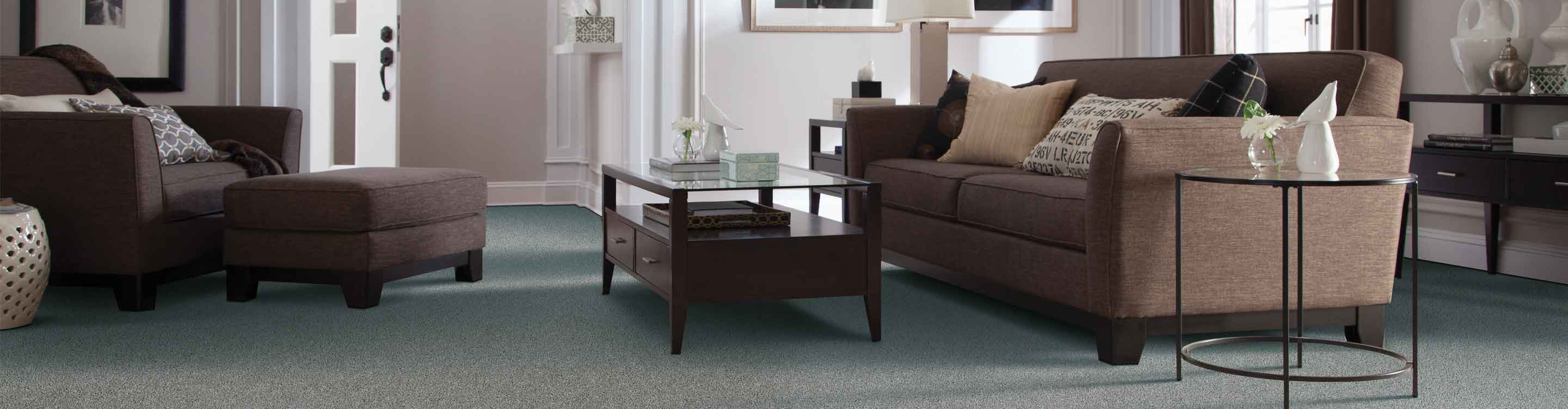 grey carpet in living room brown furniture