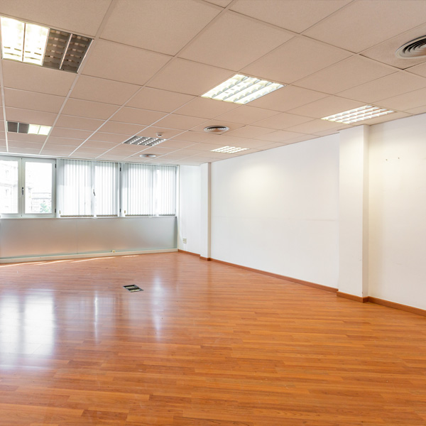 Office with laminate flooring